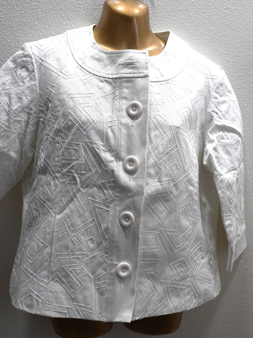 Coldwater Creek White Embroidered jacket size P12